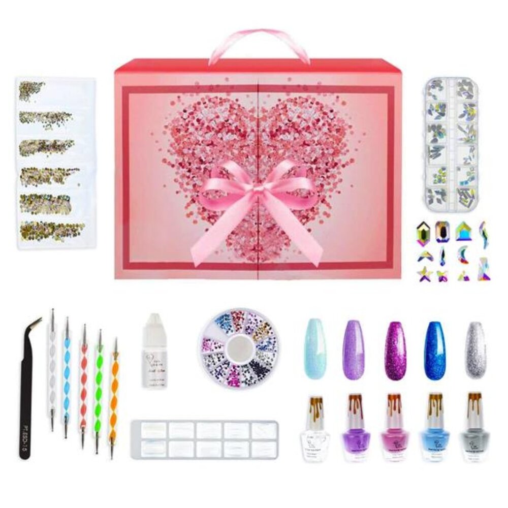 Nail Kit for Girls,Teenitor Nail Art Design Tools Kit with Rhinestones,Nail Gems